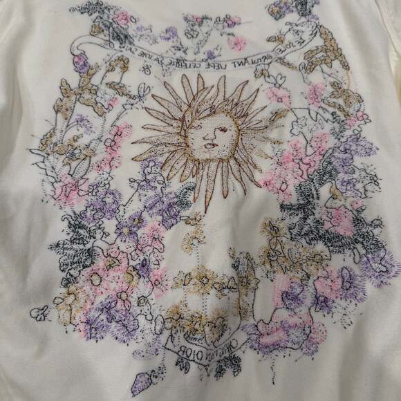 Christian Dior Ivory Embroidered Sun‎ & Floral Sweater - Picture 7 of 9